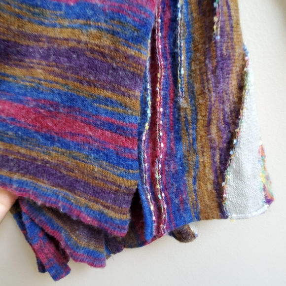 Vintage patchwork mulitple colour yarn Sweater Small Size - Picture 6 of 8